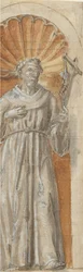 Santo franciscano permanente em um nicho, 1650-1700.