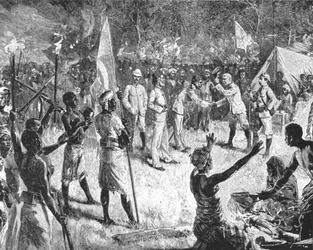 Stanleys ... Com Reunião Emin Pasha, 29 de abril de 1888, a cavala ... de 1901.