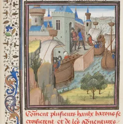Comece a quarta cruzada. Miniatura da História de William of Tyre, 1460s
