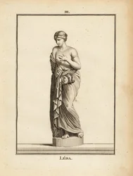Estátua de Leda, princesa etoliana depois rainha de Esparta, seduzida por Zeus sob a forma de cisne.