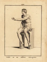 Estátua de Paris, filho do rei Príamo e da rainha Hécuba de Tróia, ou um atleta vitorioso.