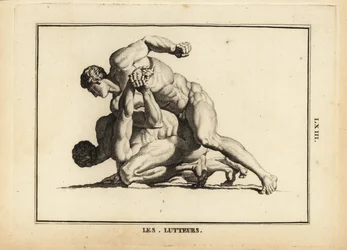 Estátua de dois lutadores nus