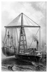 Derrick do vapor, 1866