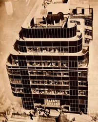 Aço, concreto e vidro, fabricam edifícios modernos, 1935.