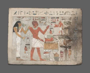 Estela de Amenemhat e Hemet, Egito, Reino Médio, início da Dinastia 12 por volta de 1956-1877 aC.