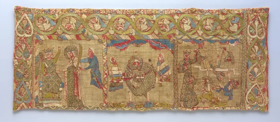 Roubou com o Martírio de Santa Catarina, alemã, ca. 1200.