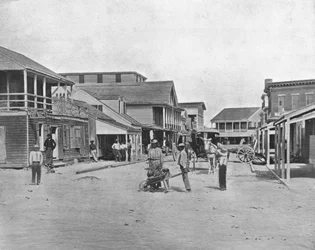 Rua em Key West, Flórida, EUA, c1900.