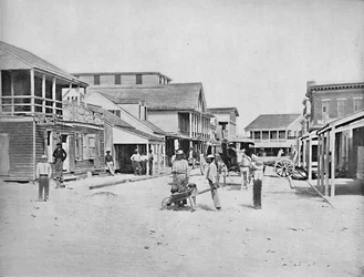 Rua em Key West, Flórida, c1897.