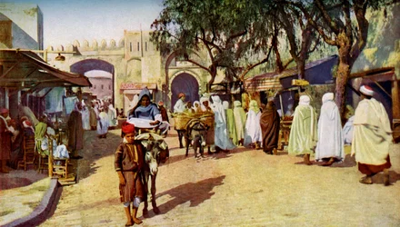 Cena de rua, Kairouan, Tunísia, c1924