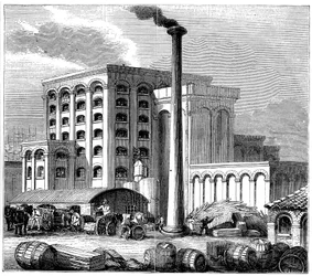 Refinaria de açúcar, Southampton, Inglaterra, inaugurada em 1851