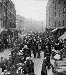Mercado de domingo, Wentworth Street, East London, c1930s