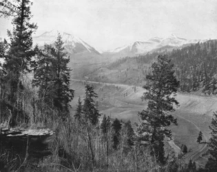 Pico da luz do sol e pico de Wilson, Colorado, EUA, c1900.