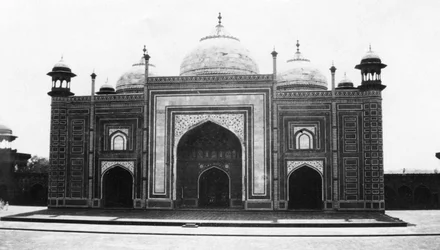 Mesquita do Taj Mahal ou mesquita, Agra, Índia, 1916-1917