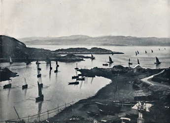 Tarbert - barcos de pesca saindo, 1895