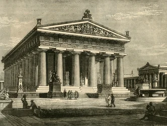 Templo de Paestum, restaurado, 1890.