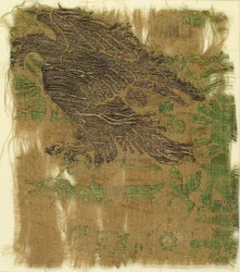Têxtil com brocado, ítalo-árabe, século XIV.
