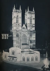 A igreja da abadia de São Pedro, Westminster, mostrando o anexo temporário, 1937