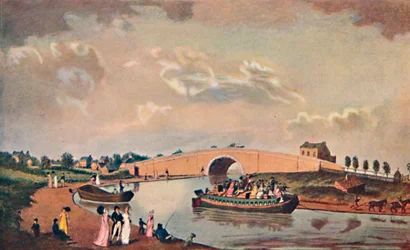 A barcaça de acomodação no canal Paddington, 1801, 1904