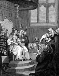 O Ato de União entre Inglaterra e Escócia sendo lido diante da Rainha Anne, 1826