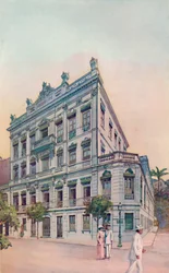 Os escritórios administrativos da Ferrovia Leopoldina, em frente à Baía do Rio, 1914