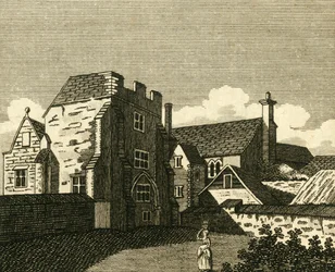 O grande salão do palácio dos arcebispos, em Canterbury, c1786.