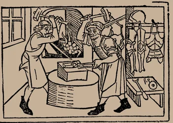 A Arte da Ferraria. Do espelho de seres humanos vida por Rodrigo Zamora, 1479.