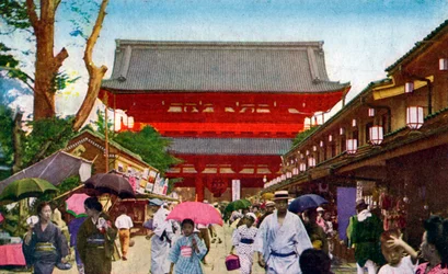 O templo de Asakusa Kannon, Tóquio, Japão, século XX