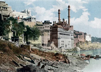 A Mesquita Aurangzeb, Varanasi, Índia, c1890