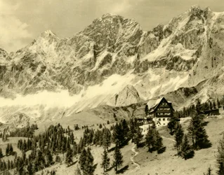 O Austriahütte e o Dachstein, Styria, Áustria, c1935.