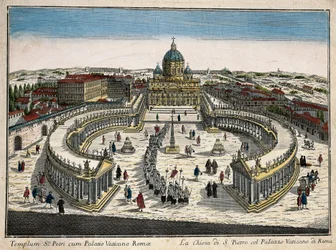 A Basílica e a Praça de São Pedro no Vaticano.