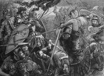 A Batalha de Flodden, 9 de setembro de 1513, c1880.