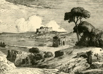 A Baía de Bale, com ruínas das vilas romanas, 1890.