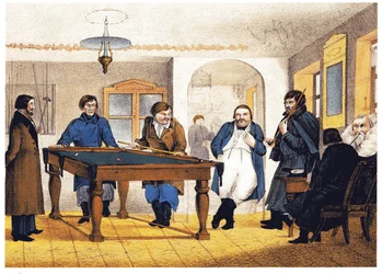 A sala de bilhar, início do século XIX.