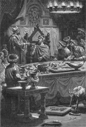 O bispo de Laon jurando lealdade a Carlos, duque de Lorena, século 10 1909