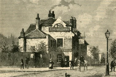 O Leão Negro, Church Street, Chelsea, em 1820, c. 1876