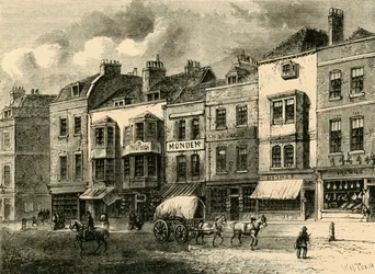 A cidade, rua principal, em 1825, c1878.
