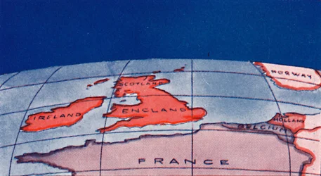 Ilhas Britânicas e Europa do Norte ao meio-dia em meados do inverno de 1935