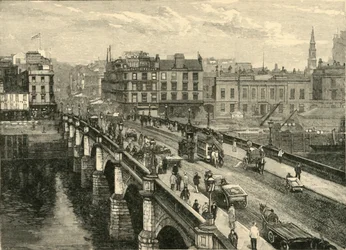 A ponte de Broomielaw, Glasgow, 1898.