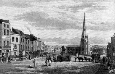 A Praça de Touros, com a Igreja de St Martins, Birmingham, 1812 1887