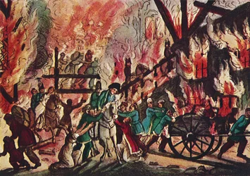 A queima de Moscou: um grande espetáculo militar e equestre, 1942