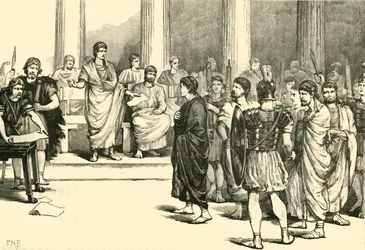 Os conspiradores caitlinarianos antes do Senado, 1890.