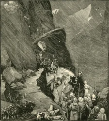 Os cartagineses que cruzam os Alpes, 1890.