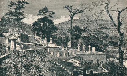 A Colina do Cemitério em Nagasaki, Japão, antes da expansão moderna da cidade, 1907