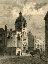 A Igreja de St. Benet Fink, de uma visão antiga, 1897.