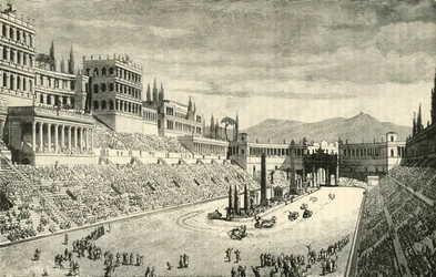 A restauração do Circus Maximus, 1890.