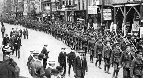 O Exército Cidadão dos Territórios, Strand, Londres, Primeira Guerra Mundial, 1914
