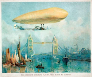 "O voo do Clement-Bayard de Paris para Londres", c 1908