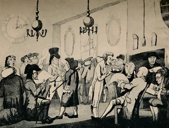 A sala de café em Lloyds, 1798, 1928