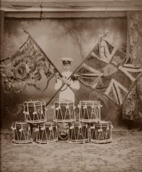 As cores do 1º Royal Munster Fusiliers, Rangoon, Birmânia, 1913