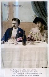 O casal, cartão postal francês, c1900